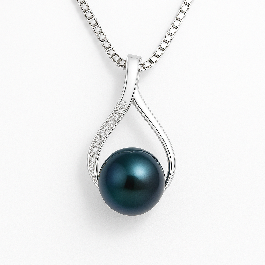 Pearl Rhythm in Silver Flow Pendant