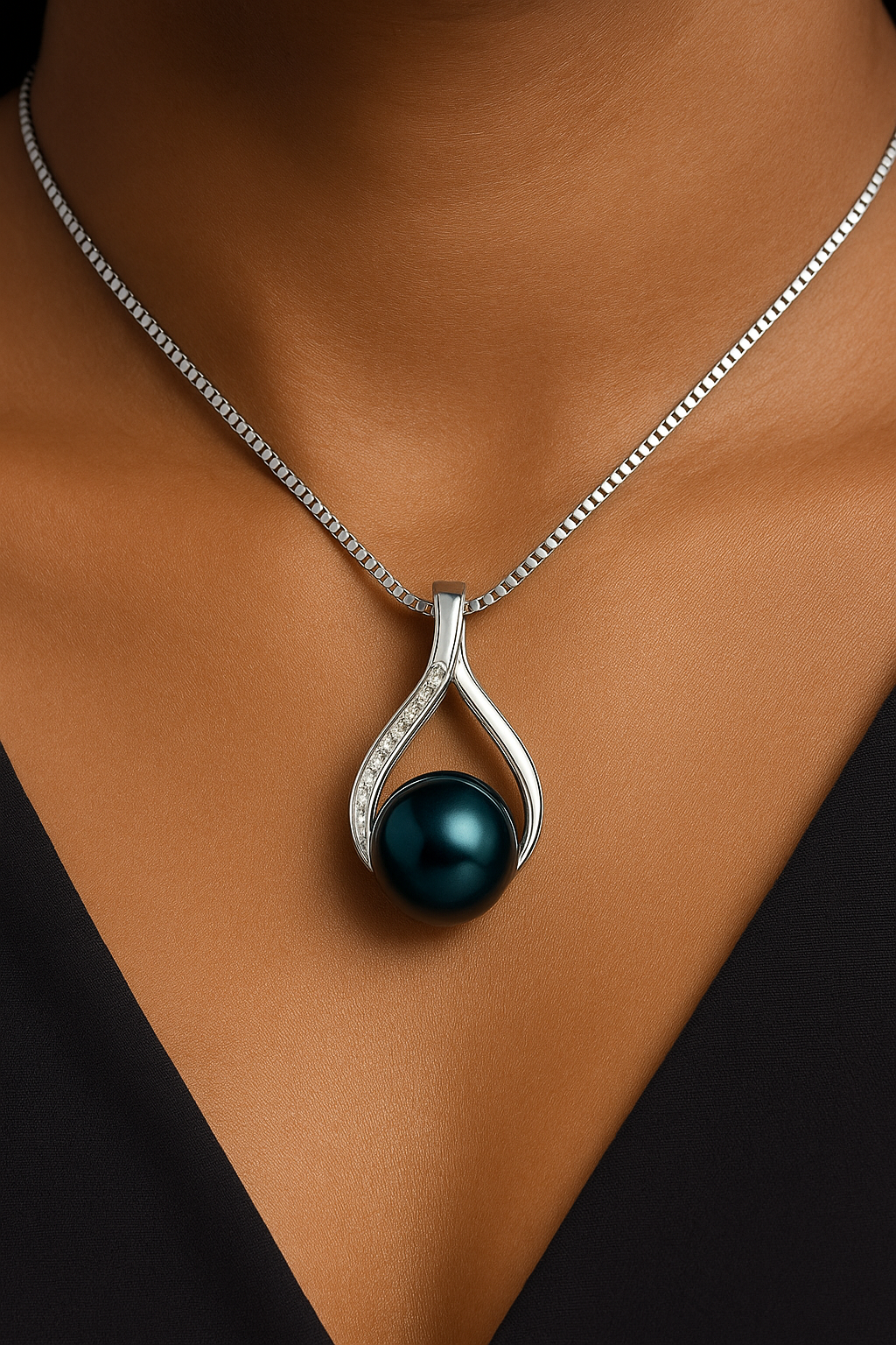 Pearl Rhythm in Silver Flow Pendant