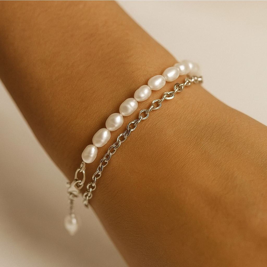 Pearl & Chain Combo Bracelet