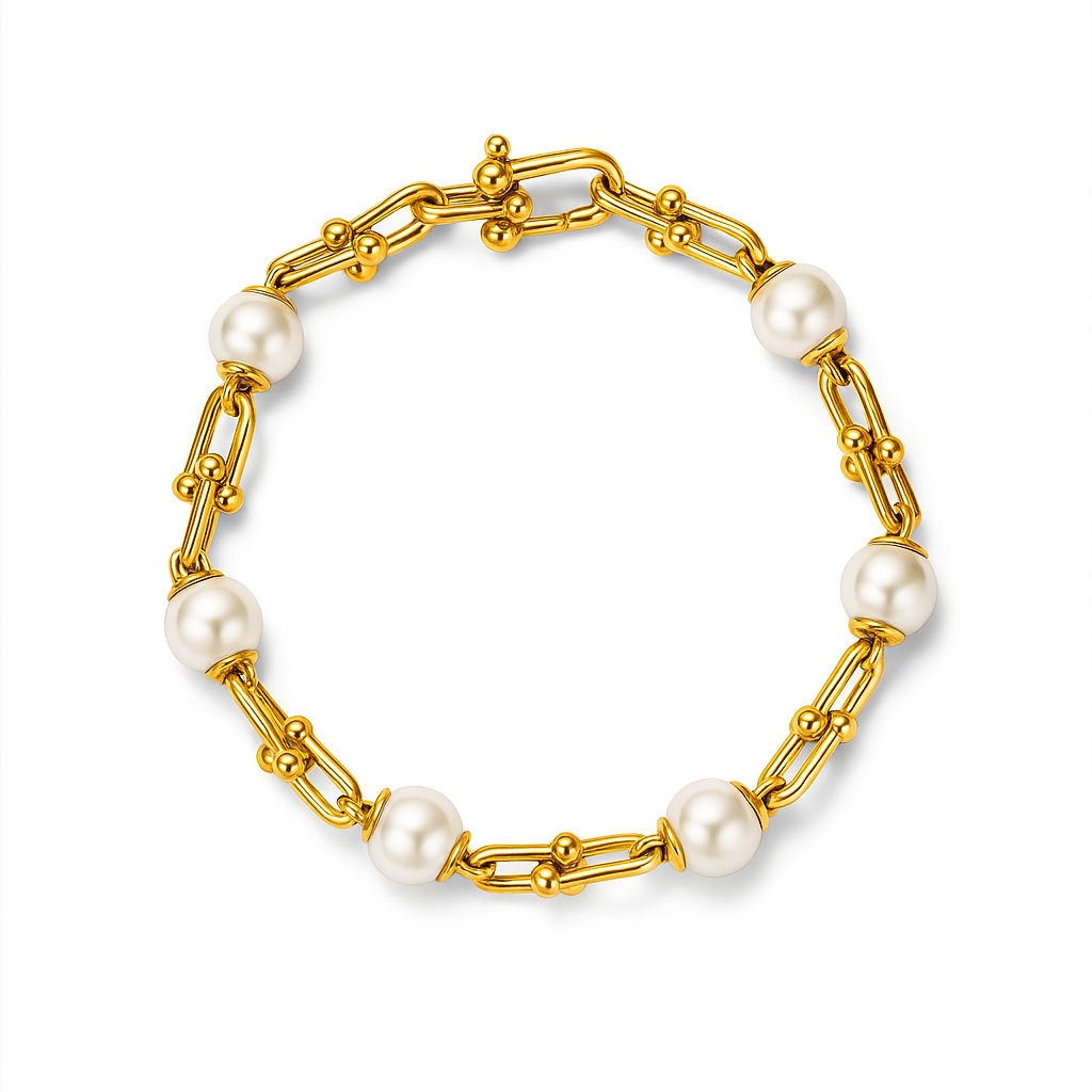 Hoop Chain Pearl Bracelet