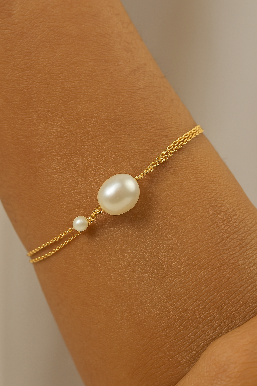 Tidewoven Pearl Chain Bracelet